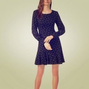 NWT Size 8 Bar lll Ruffle Fit and Flare Dot Dress